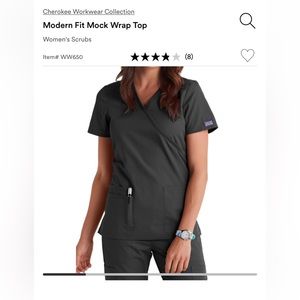 NWT Cherokee Mock Wrap Scrub Top